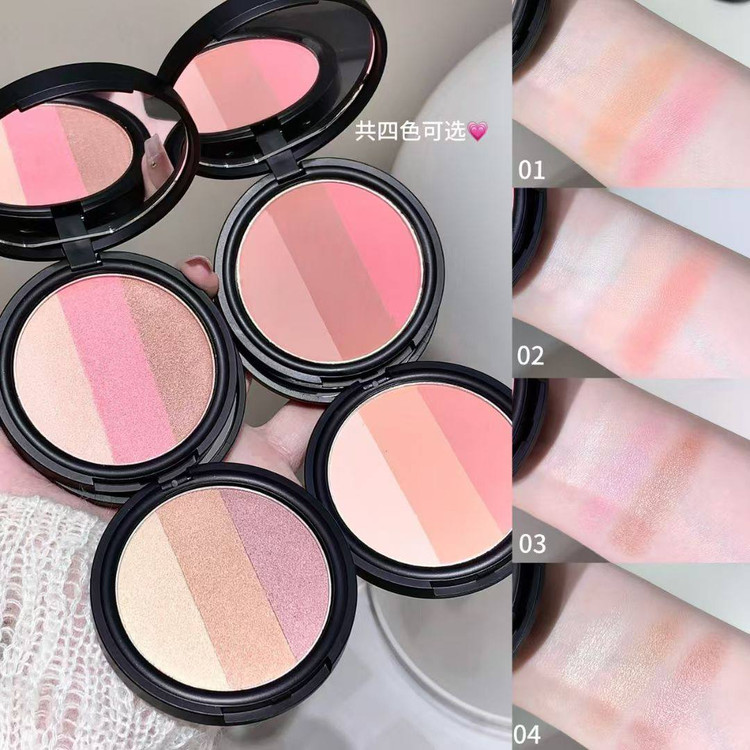 رژگونه و هایلایتر ۳ رنگ